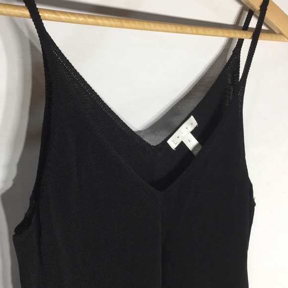 Leith Tops - Leith Soft knitted black semi sheer camisole